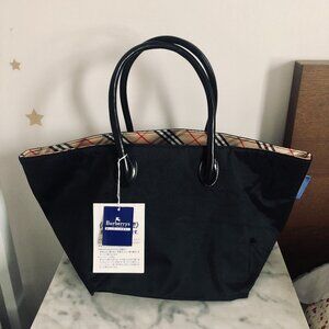 NWT BURBERRY Blue Label Japan Exclusive Nylon & Leather Tote RARE Deadstock